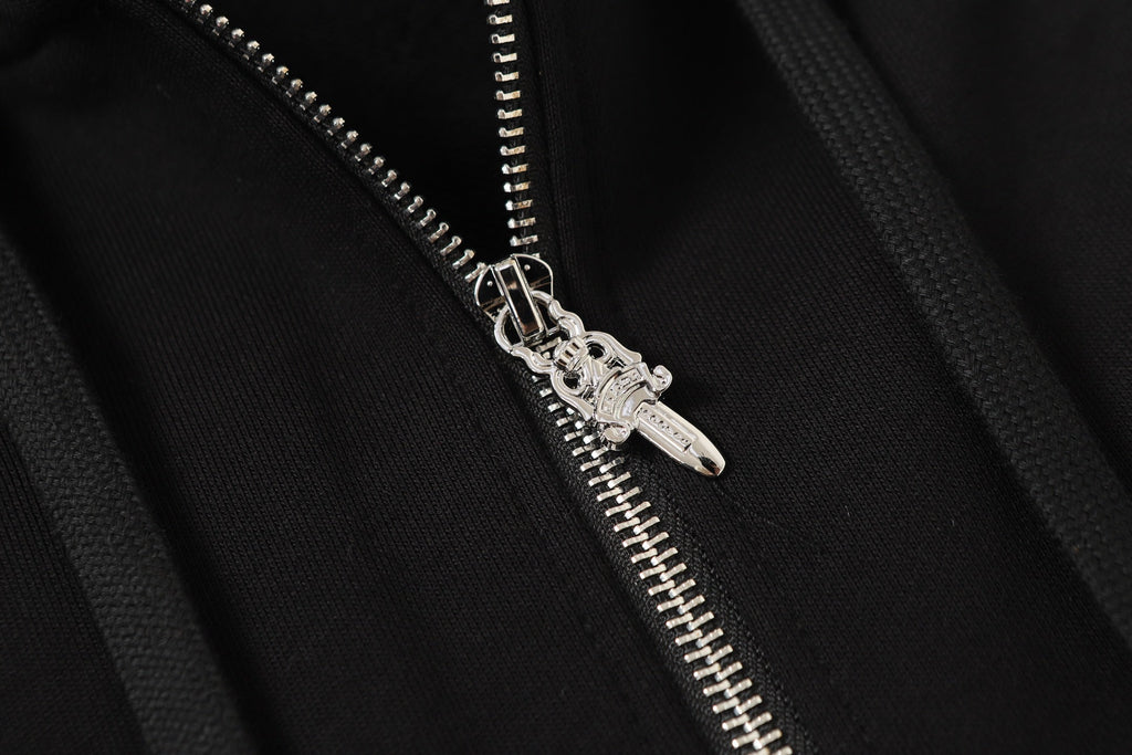 Colorful Rhinestone Hoodie - Black Gothic Street Sweatshirt 2608